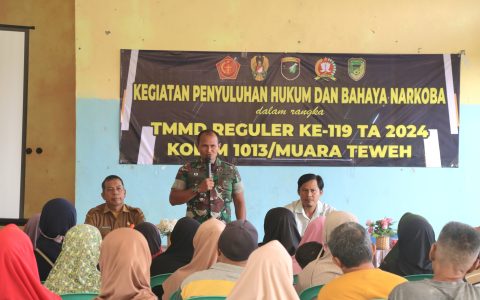 Satgas TMMD ke-119 Kodim 1013/Mtw Melaksanakan Sasaran Non Fisik Dengan Penyuluhan Bahaya Narkoba