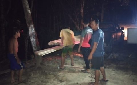 Gelap malam tak menyurutkan semangat kerja Satgas TMMD KE- 119