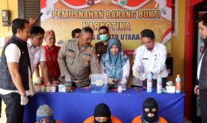 Polres Barito Utara Musnahkan 446,23 Gram Sabu Hasil Pengungkapan Kasus Narkoba