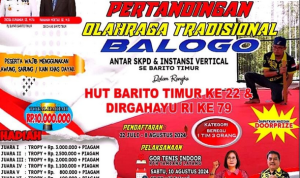 Harjad ke-22 Bartim Dimeriahkan Pertandingan Tradisional Balogo