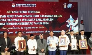 KPU Banjarmasin Tetapkan Nomor Urut Paslon Kepala Daerah