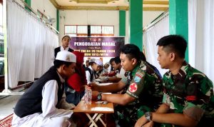 Rangkaian HUT TNI ke 79, Kodim 1013 Mtw Gelar Pengobatan Massal dan Pembagian Sembako