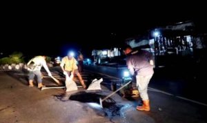 Dinas PUPR Barito Utara Tangani Kerusakan Jalan Nasional di Muara Teweh