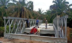 Jembatan Bealy 24 Meter di Desa Tawan Jaya Capai Progres 80%