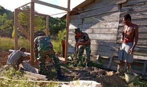 Satgas TMMD & Warga Bangun MCK di Desa Jamut