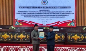 Wakil Bupati Murung Raya Sampaikan LKPJ Tahun Anggaran 2025 di Rapat Paripurna DPRD