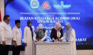 IKA Unair Kalsel Teken Kerja Sama dengan Bank Kalsel dan Amanah Group