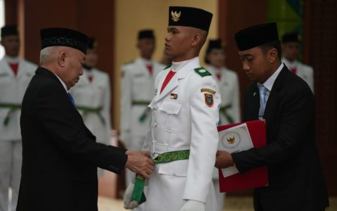 44 Paskibraka Kalsel Dikukuhkan, Gubernur Tekankan Disiplin dan Tanggung Jawab
